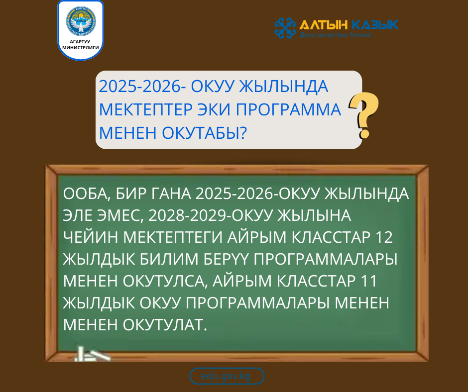 2025-2026- окуу жылында мектептер эки программа менен окутабы?