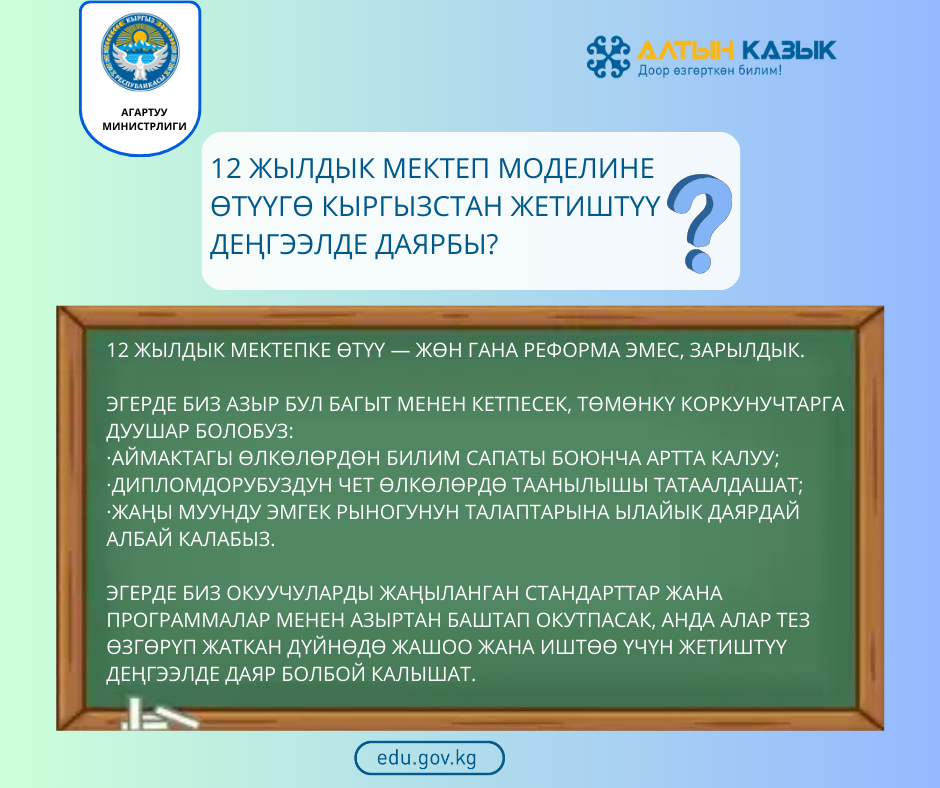 Готов ли Кыргызстан к переходу на 12-летнюю школу?